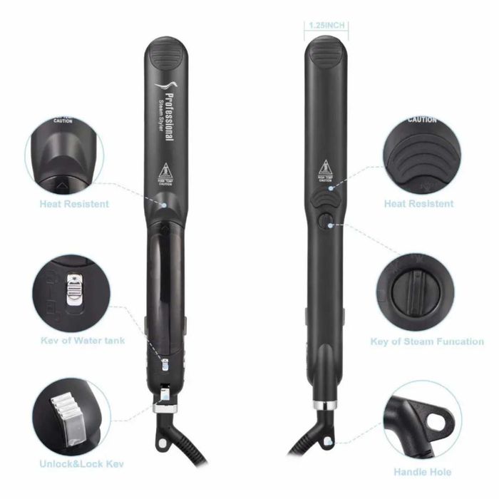 Професионална кератинова парна преса за коса, керамична преса