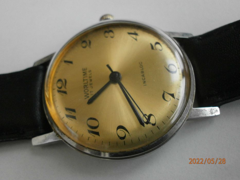 WORLTIME, 17 jewels, incabloc, swiss made