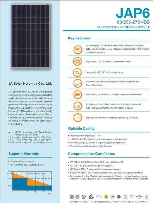 panou solar 270w DE super 4BB cabana carport garaj gard