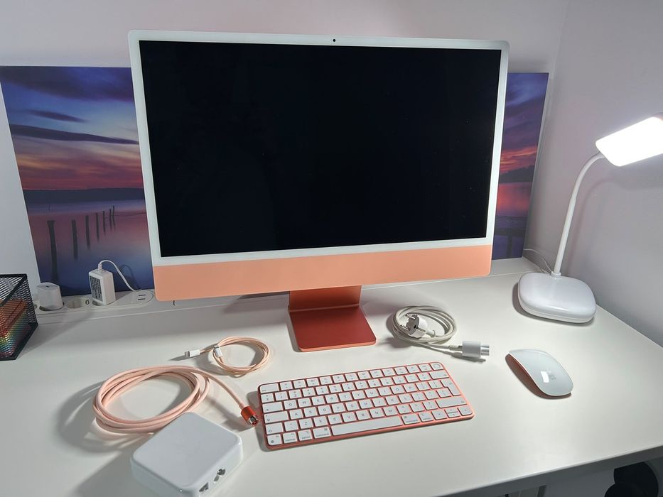 iMac 24" M1 2021 16GB RAM 256GB SSD Orange + Magic Keyboard