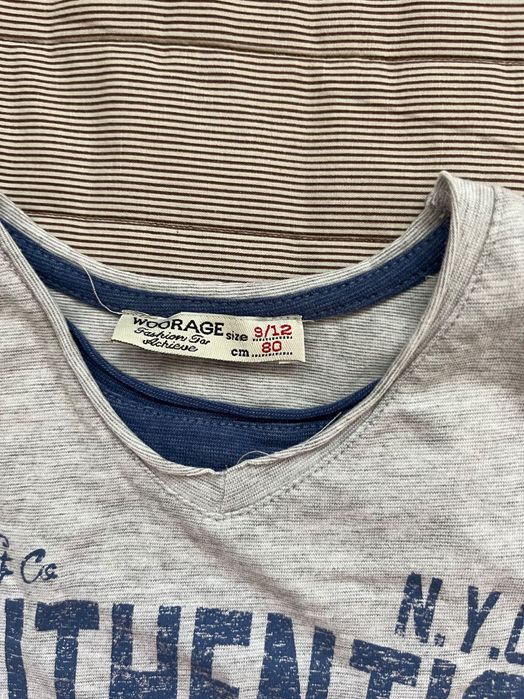 Комплект/сет от 3 памучни тениски 9-12м