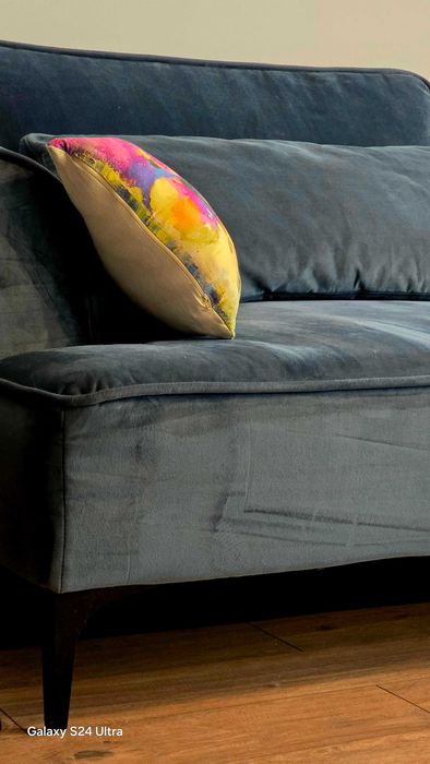 Нова цена.Дизайнерски диван Mobiladalin MANHATTAN – велур Dark Blue