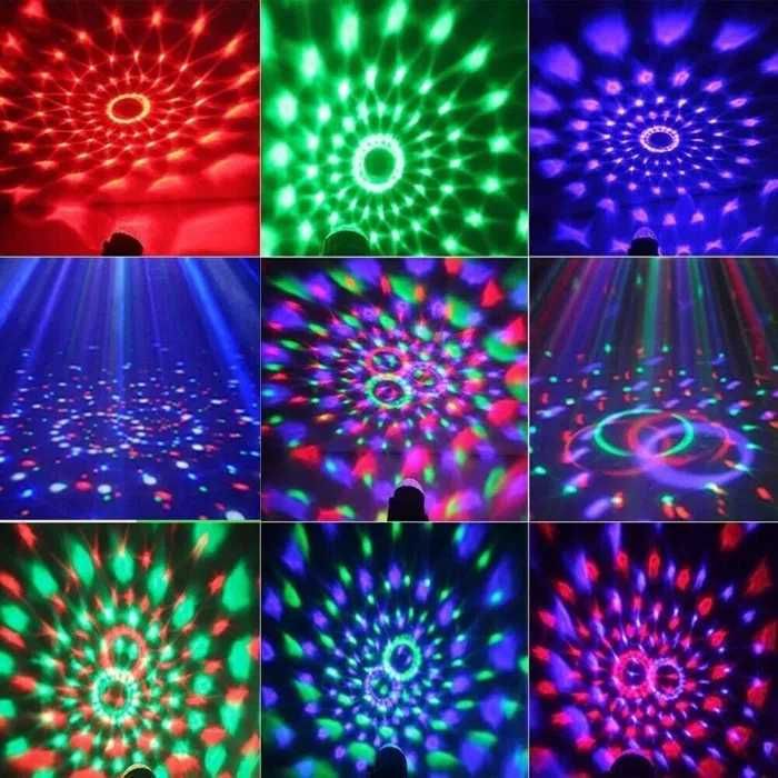 Proiector Laser Disco cu Senzor de Sunet, LED RGB, Revelion Nou!