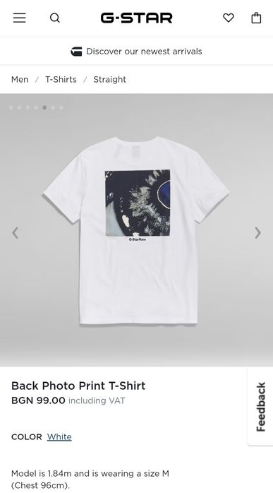 Оригинална НОВА тениска G-Star Raw Photo Print S M L XXL мъжка