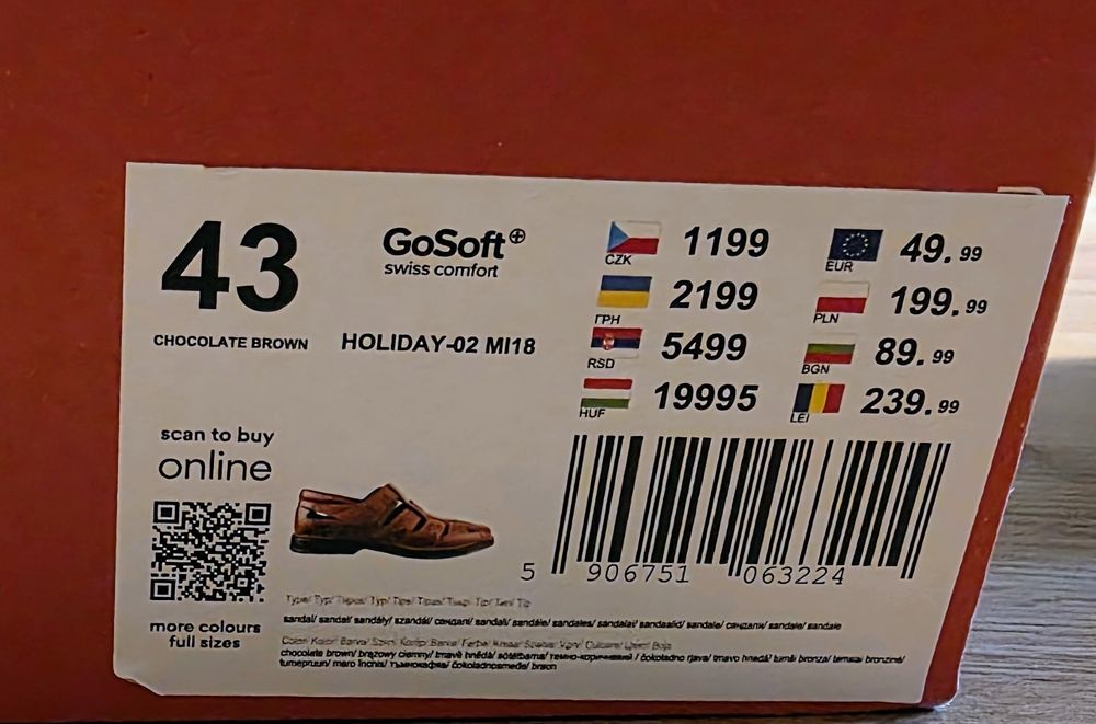 Sandale bărbătești noi nepurtate