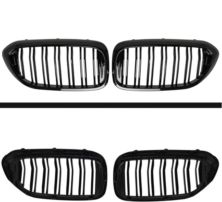 Спортни Двойни Бъбреци за BMW 5 Series G30 G31 G38 (17-19) Черен Гланц