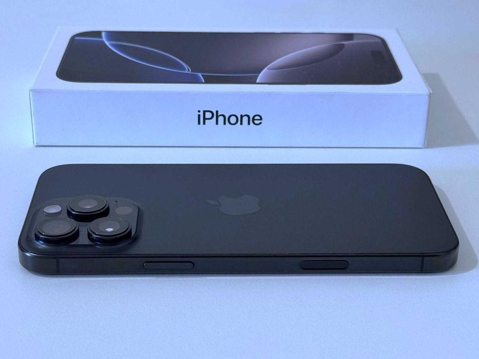 Бартер! 11м.Гаранция! Kaто НОВ! iPhone 16 Pro Max Black Titanium (Черен) 92%