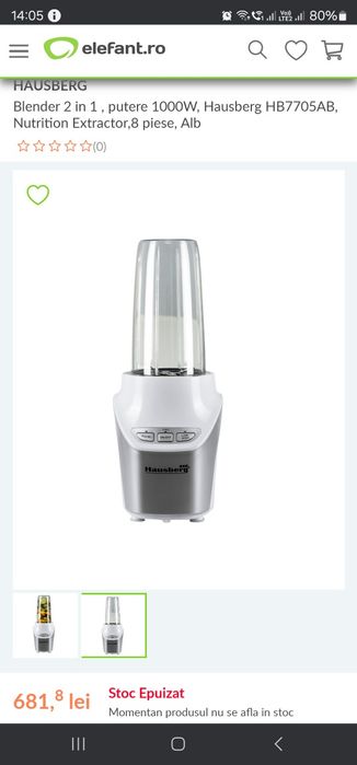 Hausberg Blender 8 în 1 cu 1000 w