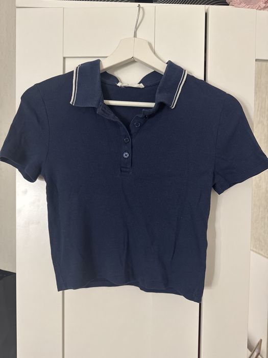 Тъмно синя поло блузка