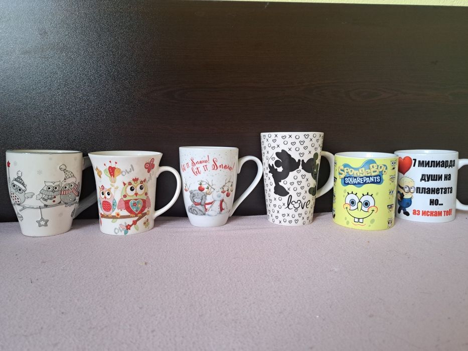 Плюшени играчки и чаши