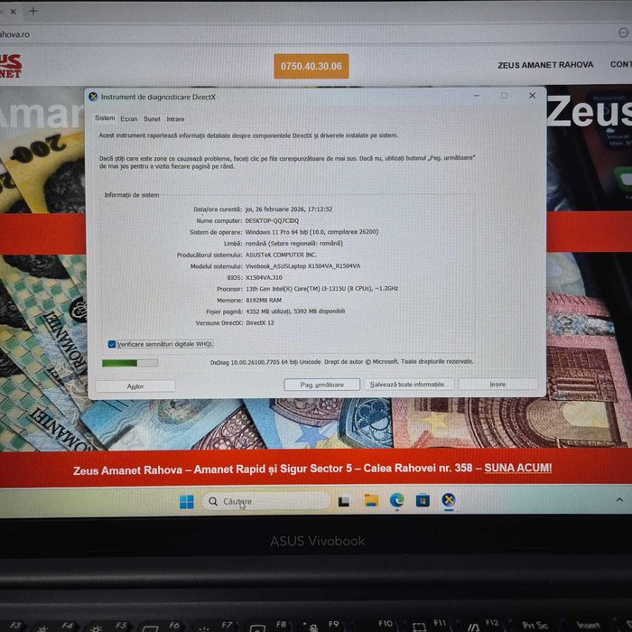 Laptop Asus Vivobook Intel i3 gen 13 / 8gb / 512gb Zeus Amanet 34034