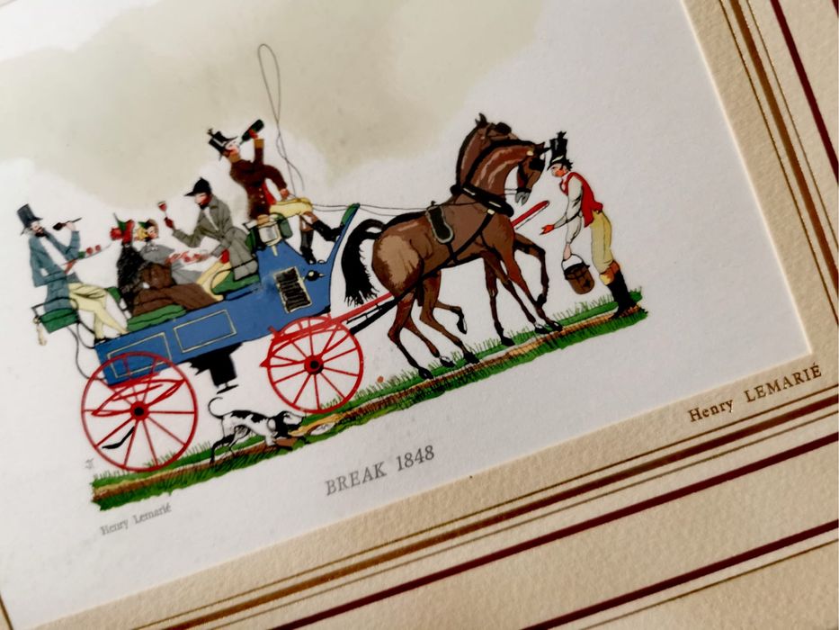 Колекция антикварни картини от дървени гравюри на Henry Lemarte 2бр.