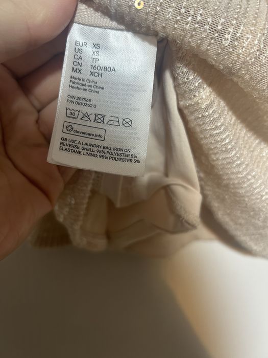 Bluza roz pal cu paiete XS-S H&M