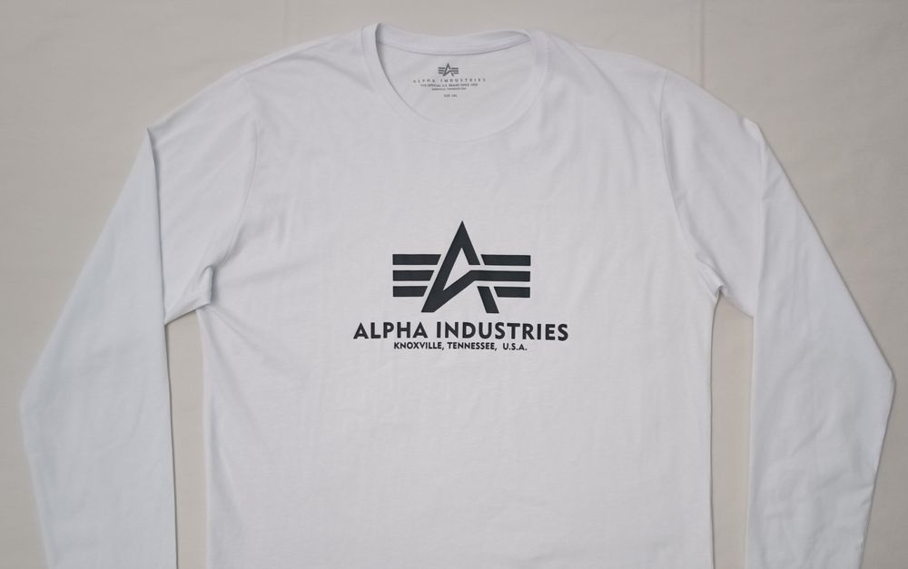 Alpha Industries оригинална блуза XL памук бяла фланелка