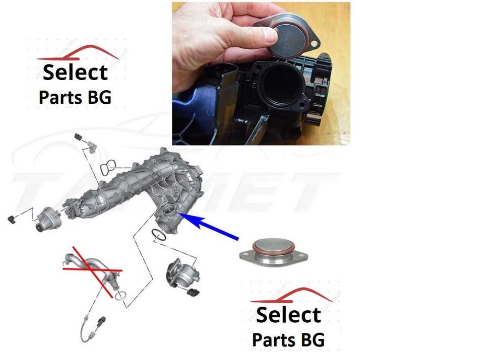 EGR Delete ЕГР заместител и охладител пълен комп BMW N47 N47S N57 N57S