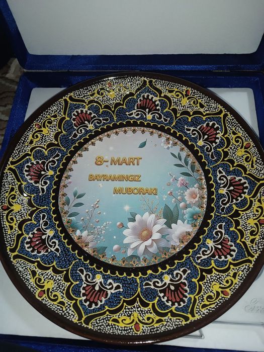 подарочная коробка с ляганом,ручная,Риштан,Риштанская керамика