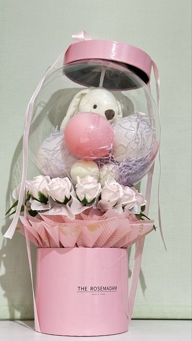 Мыльные розы с бобо шар
