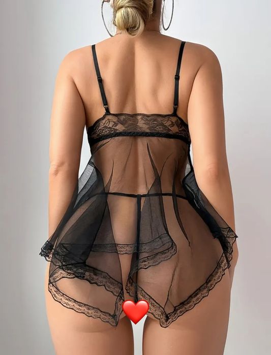 Еротична нощница черен цвят