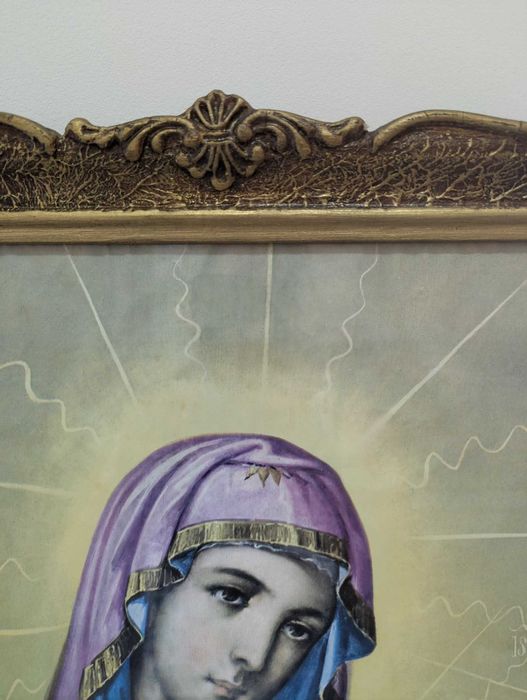 Vând icoană religioasă veche cu Maica Domnului și Pruncul