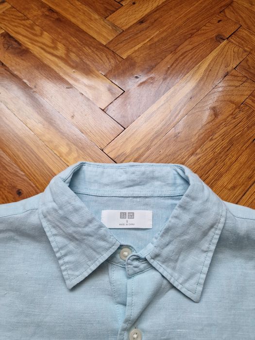 Страхотна мъжка ленена риза UNIQLO , 100% лен , размер S