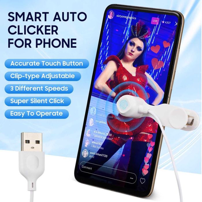 Автоматично докосване на екрана на телефона, симулирано щракане