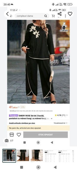 Vând compleu. dama xxl