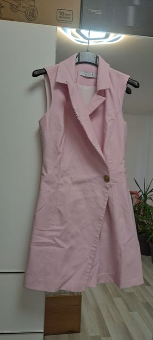 Рокля-гащеризон , елегантна рокля в сив цвят