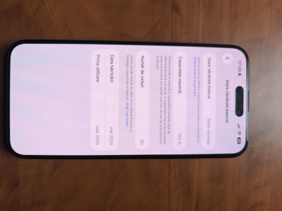 iPhone 15 Pro Max, 256GB, Black Titanium - Ca NOU, Baterie 100%!