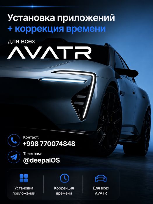 Avatr 06, 07, 11, 12 установка приложений+корректировка времени