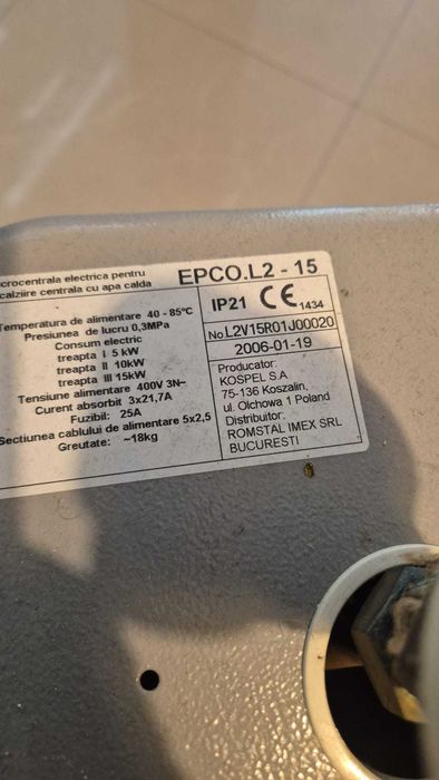 Centrala electrica EPCO.L2-15 380V