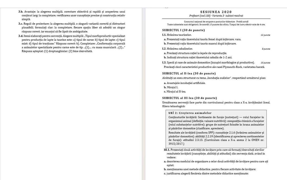Zootehnie. Sinteze si subiecte rezolvate pentru Titularizare si Definitivat – Set 2 volume – Profesori (cod 150) si Maistri instructori (cod 151)