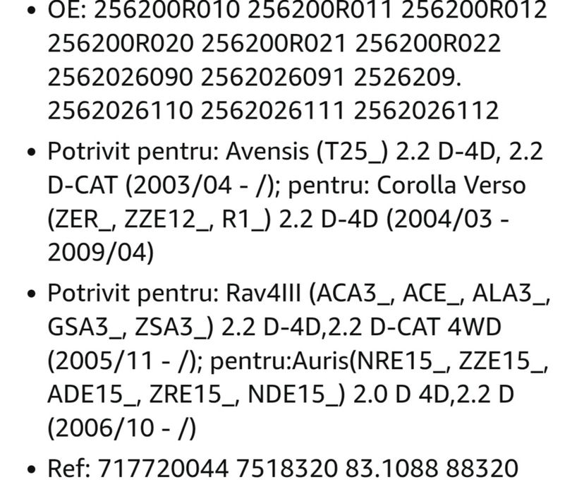 Supapa EGR Toyota 2.0 ,2.2 D