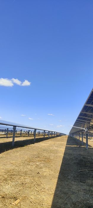 Echipa montaj structură și panouri fotovoltaice