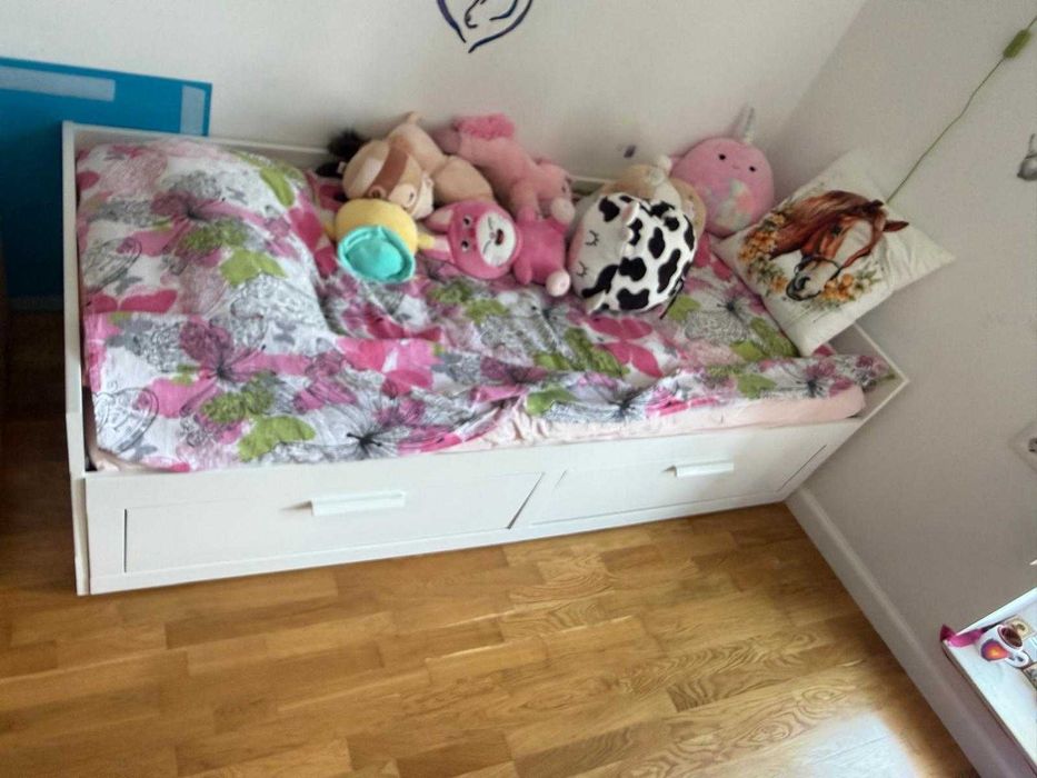 Pat / cadru divan extensibil cu sertare si saltele - 80/160 * 200