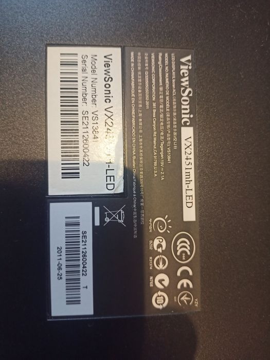 Монитор ViewSonic VX2452mh-LED