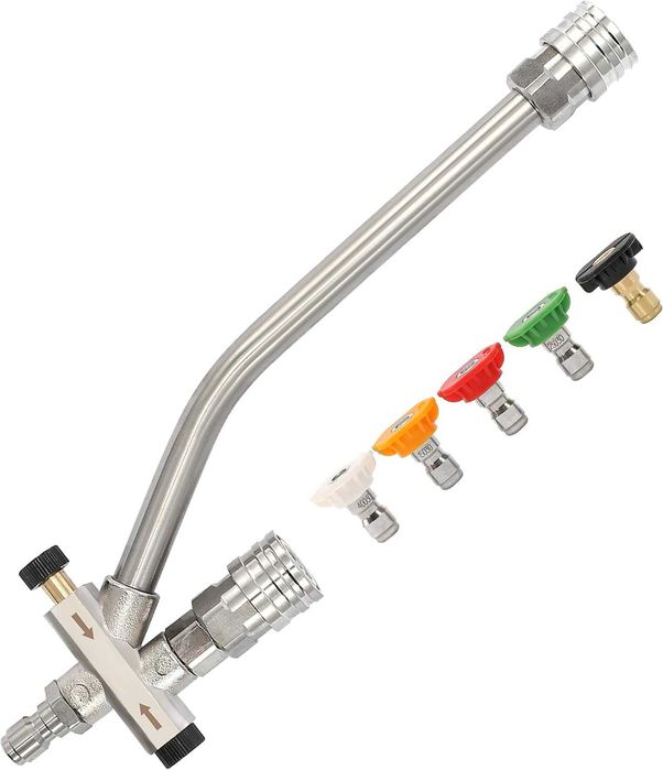 НОВ! Двоен конектор за пяна и дюза за водоструйка, 1/4" Quick Connect