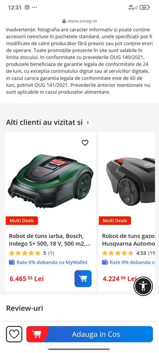 Robot tuns iarba BOSCH NOU