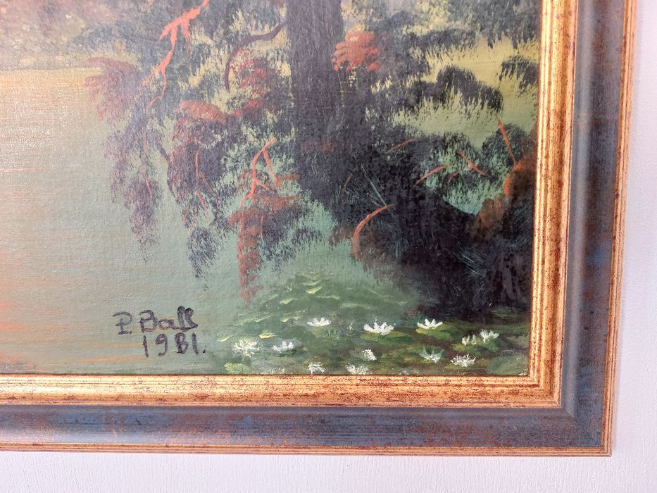 Delta la apus, ulei pe panza, semnat, 77/56 cm, un cadou unic!