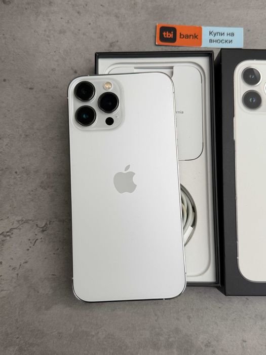 100% Батерия! КАТО НОВ! iPhone 13 Pro Max * Лизинг от 15€/мес  Silver - бял / сив