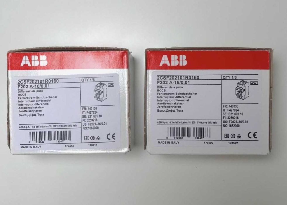 Diferential tip A, RCCB, RCBO, 30mA, 10mA, 100ma 6A - 63A noi