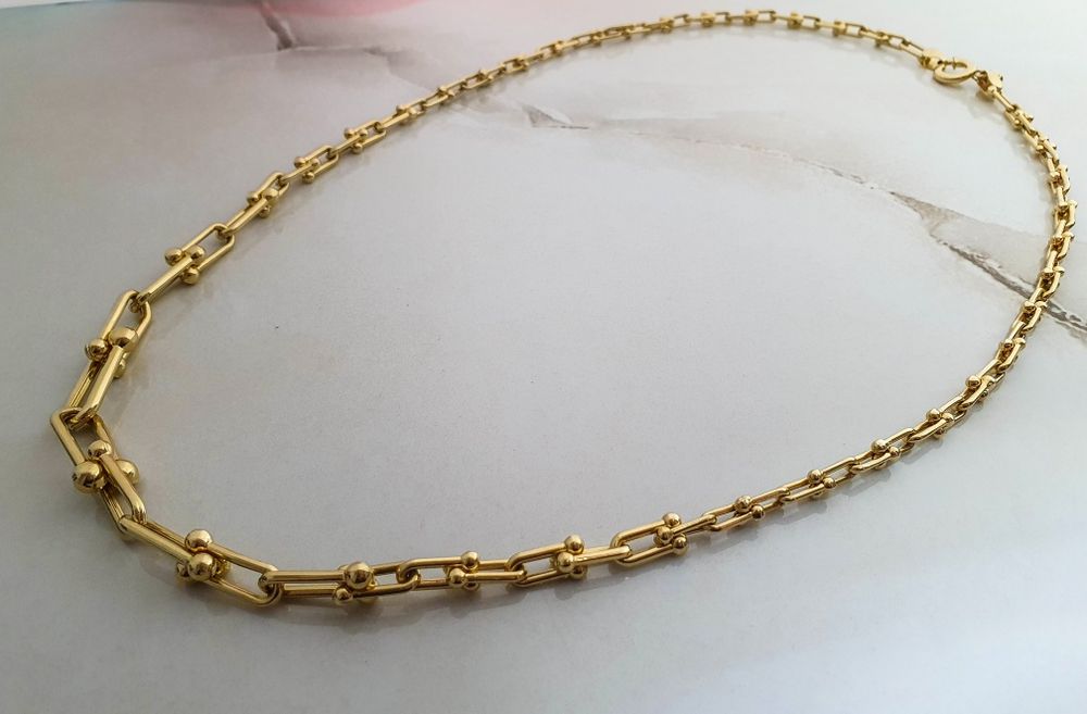 Lanț Tiffany din aur de 14K – model deosebit, lungime 60 cm