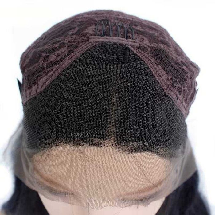 Дълга черна синтетична перука 75 см с Lace Front 13×4