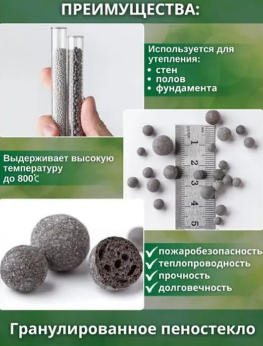 Продается пеностекло, пеношарики