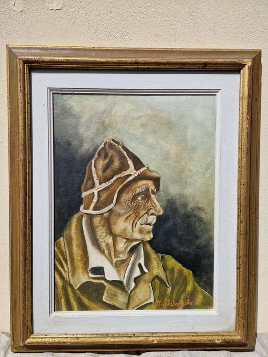 Уникална антикварна картина масло върху платно