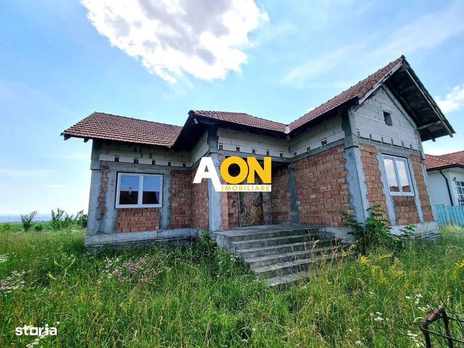 De vanzare casa semifinisata 3 camere, 608mp teren, Recea