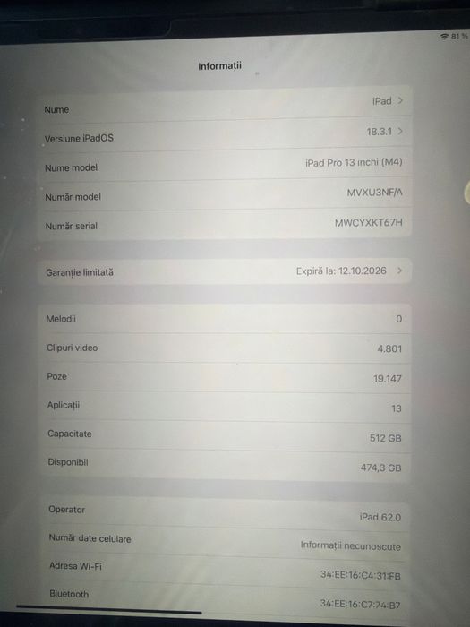 Iphone ipad 13” PRO 512 GB