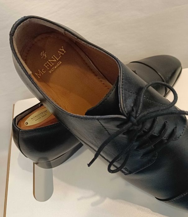 Pantofi derby de lux 45 lucrati manual Mc Finlay NOI piele naturala