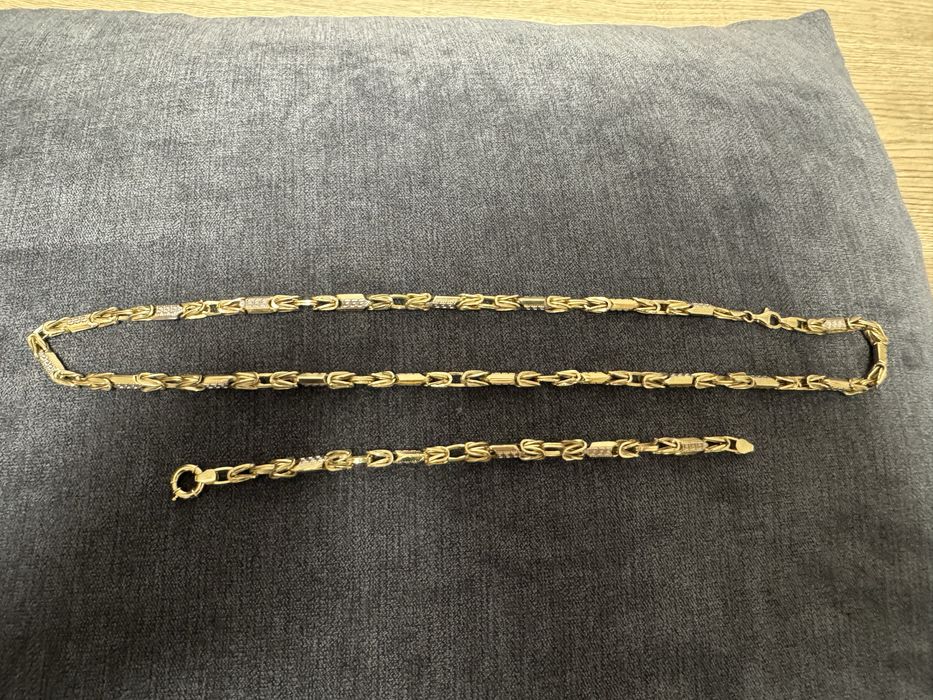 Lant si Bratara de aur din 14k