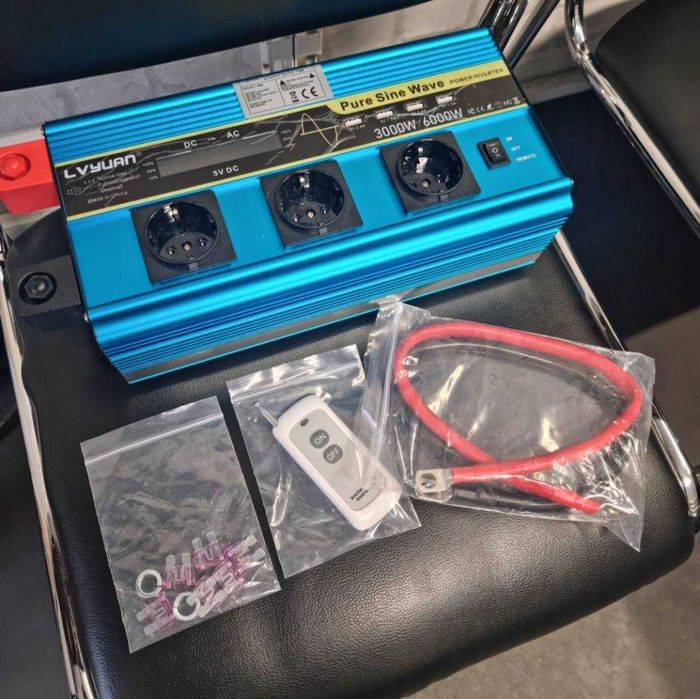 Автомобилен инвертор Lvyuan 12V, 220V (6000W / 3000W) – чисто нов!