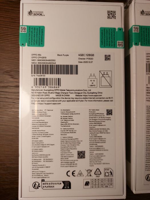Два Нови Комплекта Телефон OPPO A6x, с включен ttec PowerBank и протектор за екран